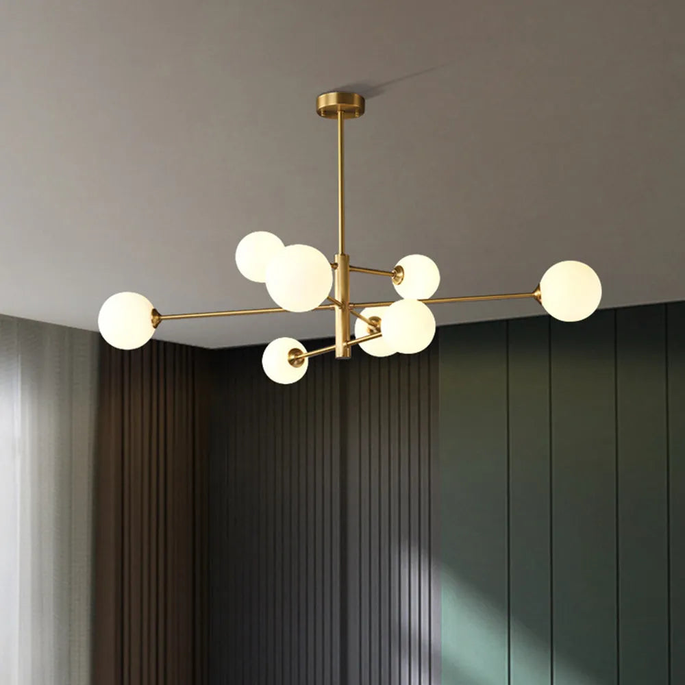 Lámpara colgante Valentina con pantalla de vidrio moderna — lámpara de techo cableada regulable, cobre/negro