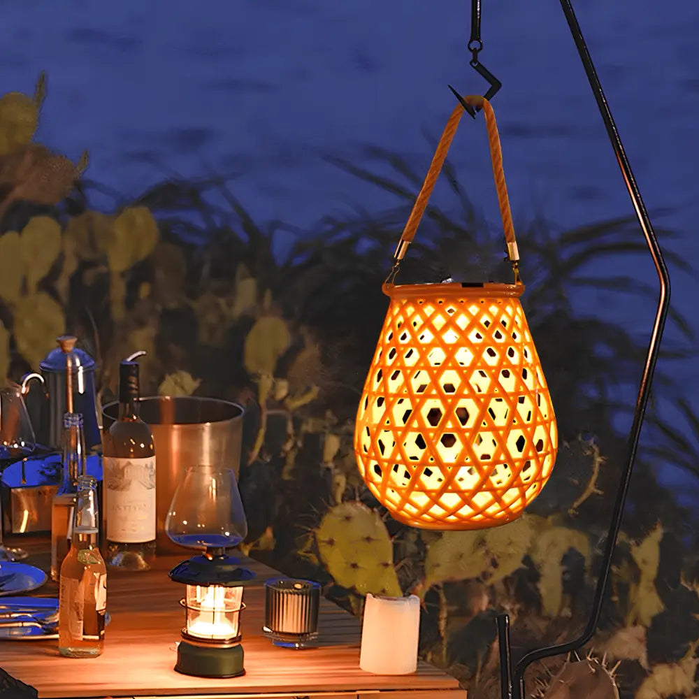 Lanterne tissée solaire Luna – Éclairage élégant intérieur et extérieur