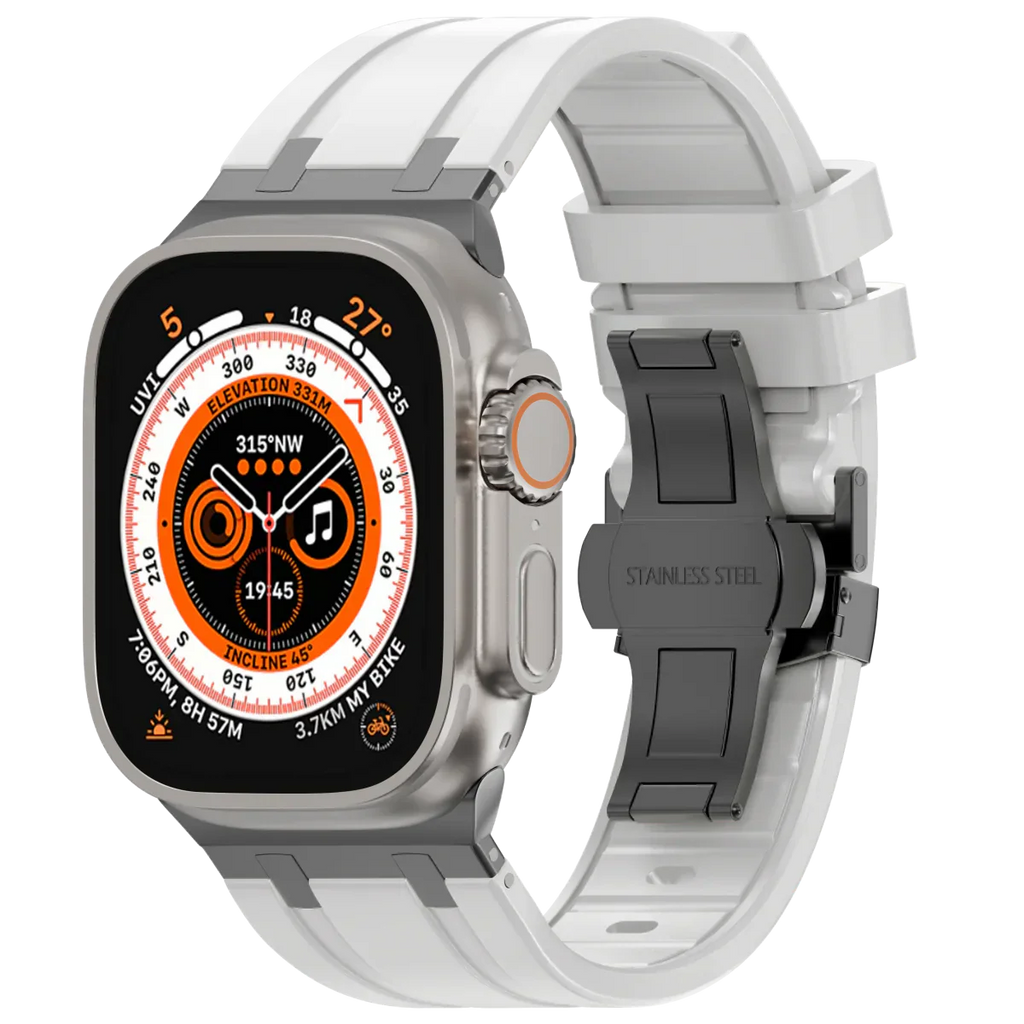 Cinturino in silicone di lusso con fibbia a farfalla AP per Apple Watch