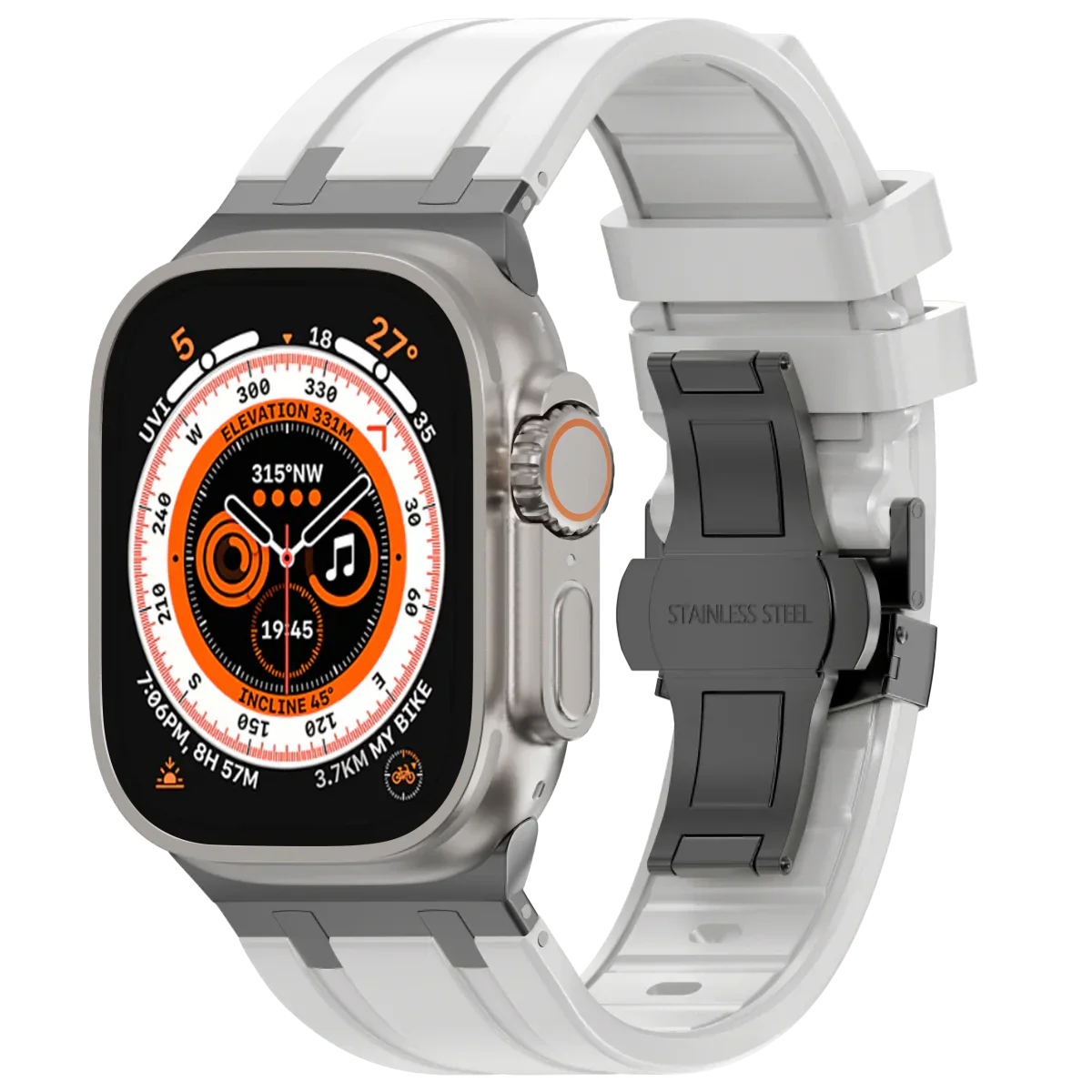 Cinturino in silicone di lusso con fibbia a farfalla AP per Apple Watch
