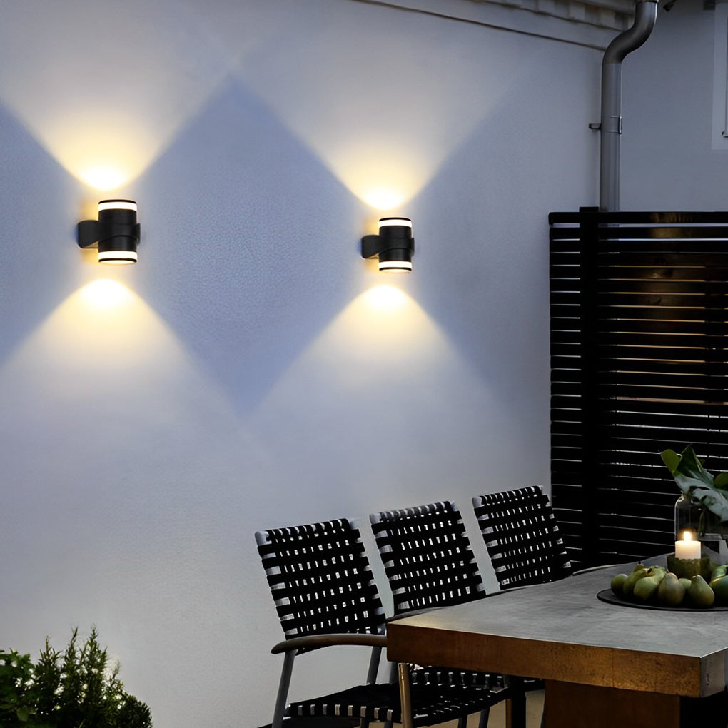 Lámparas circulares LED de pared Wiona — Láminas reflectantes integradas