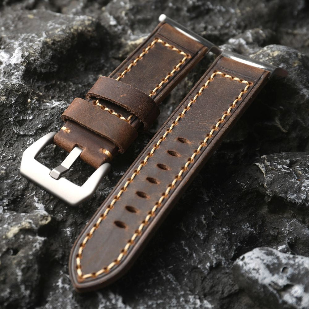Kézzel készített masszív stílusú Samsung Watch Ultra szíj - Régi barna