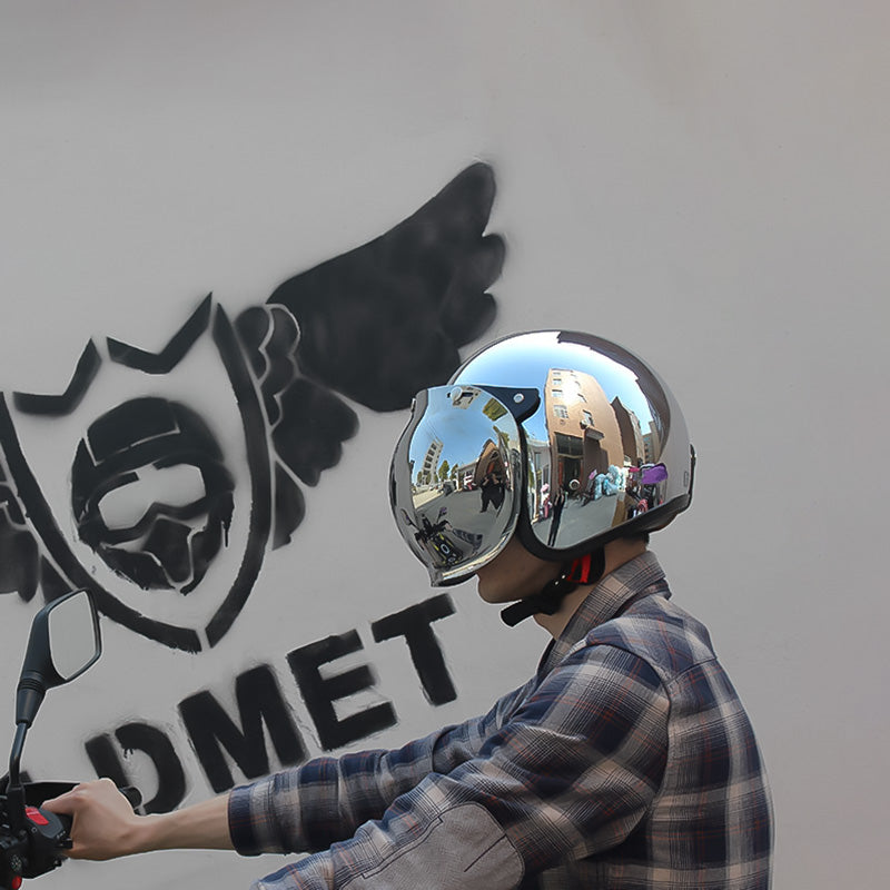 خوذة فضية عتيقة - معتمدة من DOT و ECE