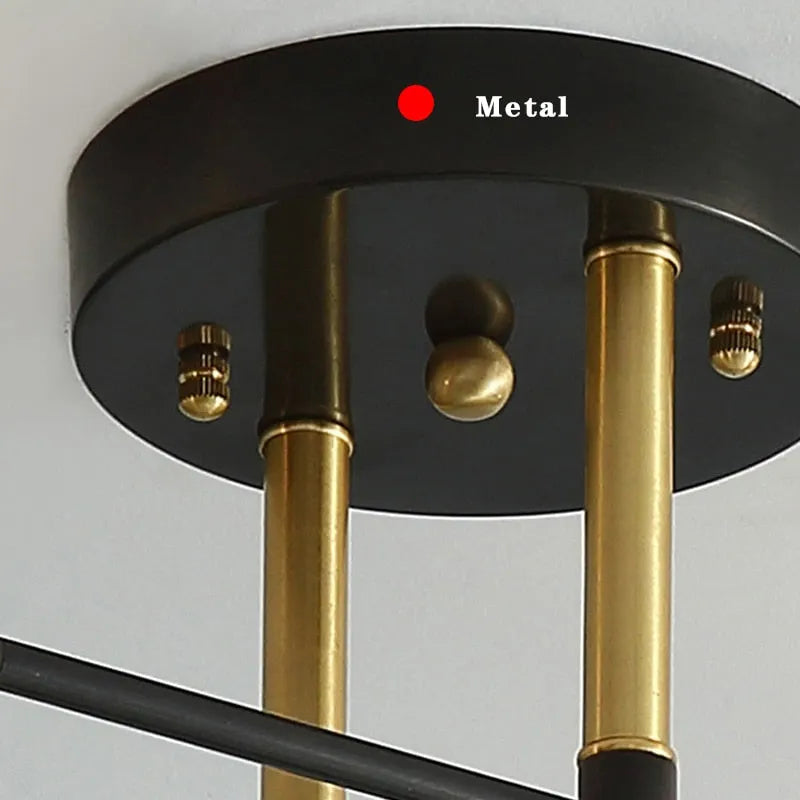 Candeeiro de teto Valentina tipo globo, de montagem rente — Design moderno em metal e vidro