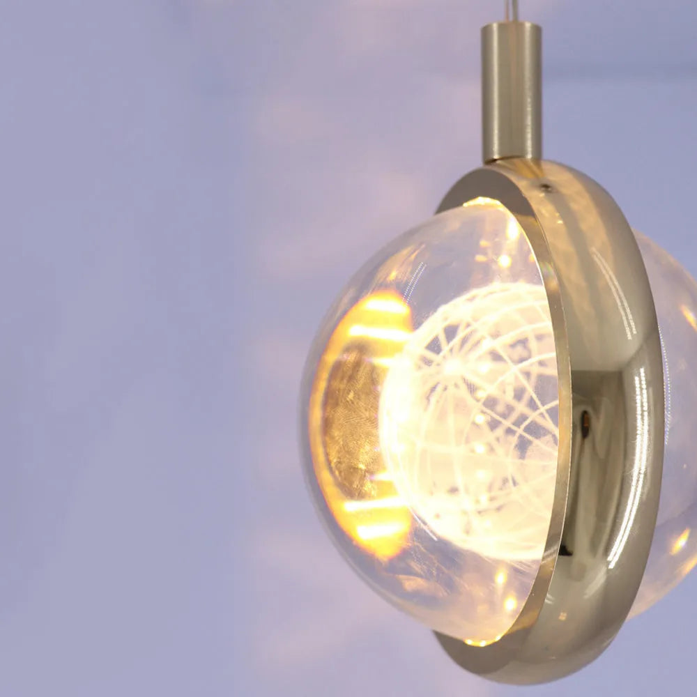 Kristy Morden Spherical Metal Pendant Light, Gold Finish, LED Bulb Included