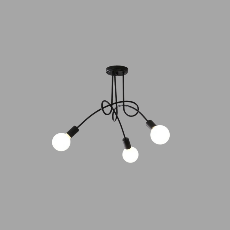 American Vintage kroonluchter - smeedijzeren LED hanglamp
