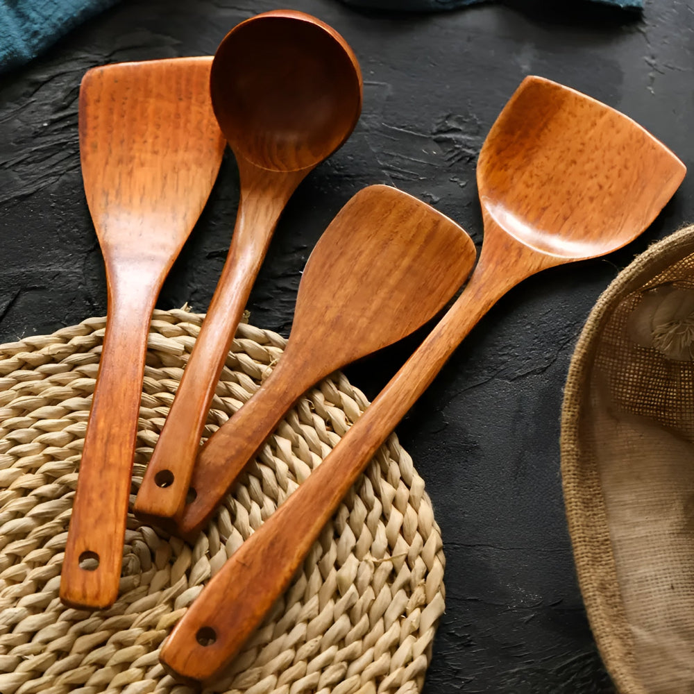 Set Peralatan Dapur Kayu | 4 keping