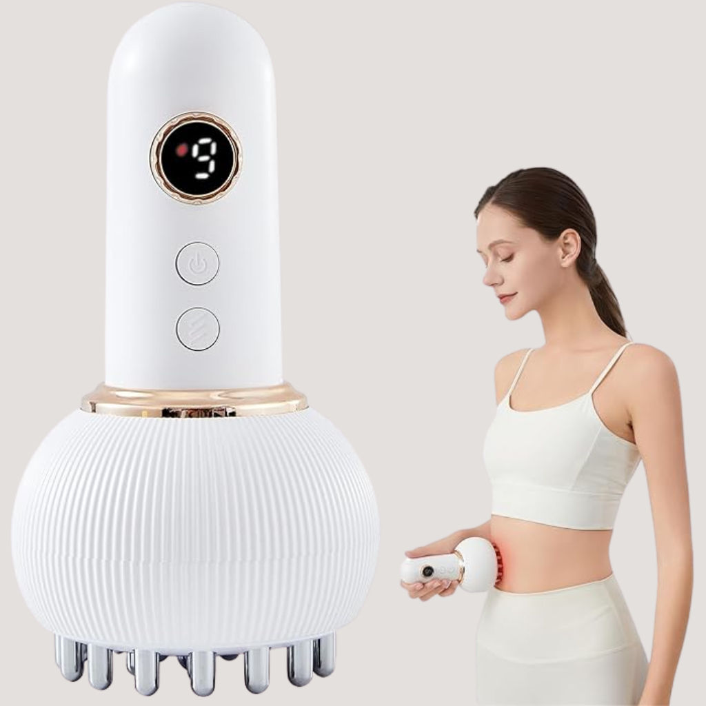 Masseur électrique pour le corps – Chaleur, vibrations et lumière rouge, rechargeable avec écran