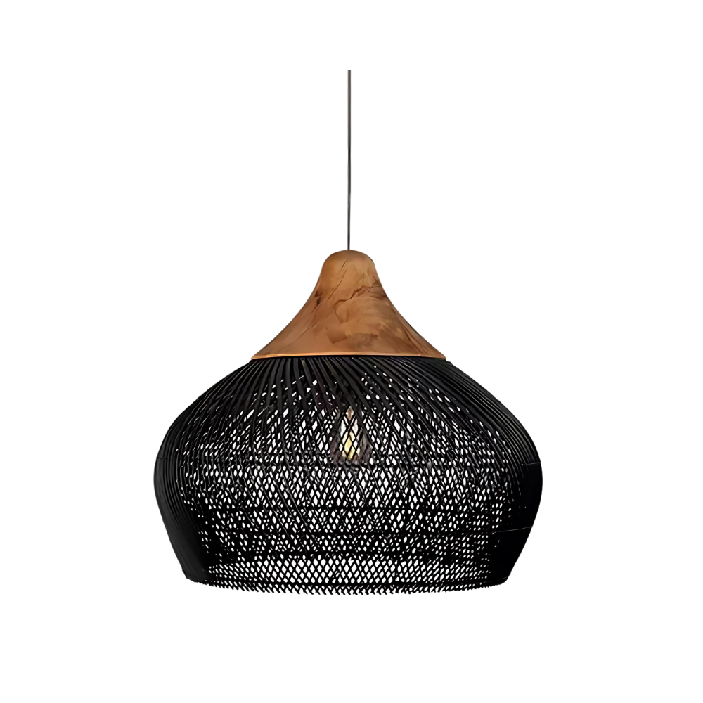 Avela | Kézzel Készített Fonott Rattan Mennyezeti Lámpa Földes Vonzóerővel | Orntli