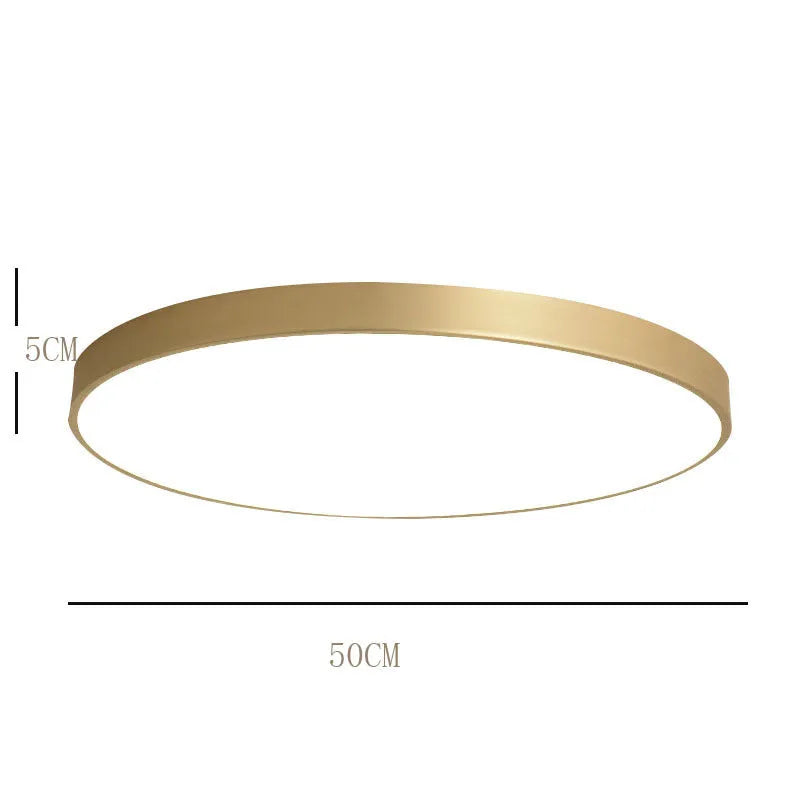 Arisha nordisk rund LED-taklampe i gull - 0.94-Inch slankt metalldesign