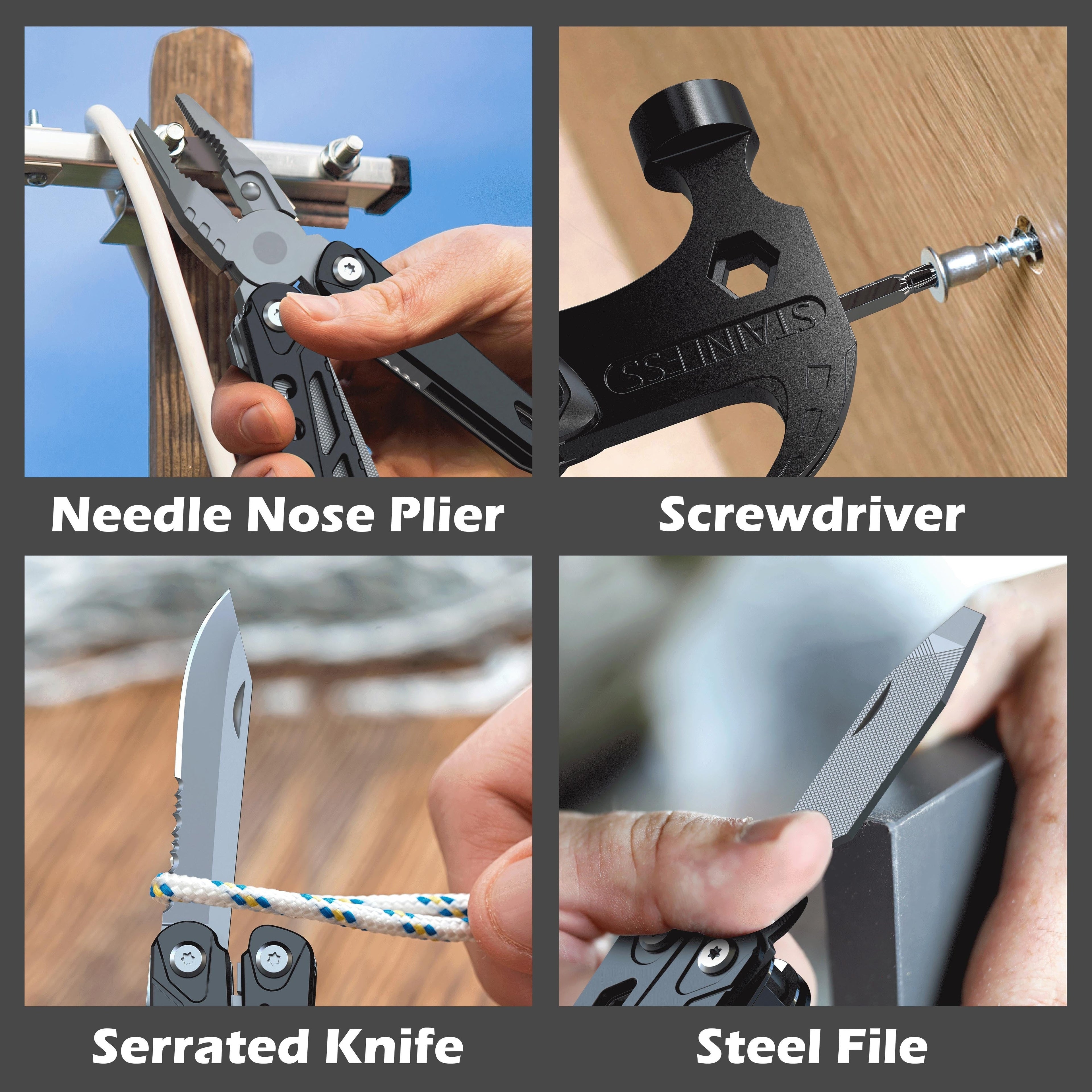 14-i-1 hammer multitool for utendørs bruk
