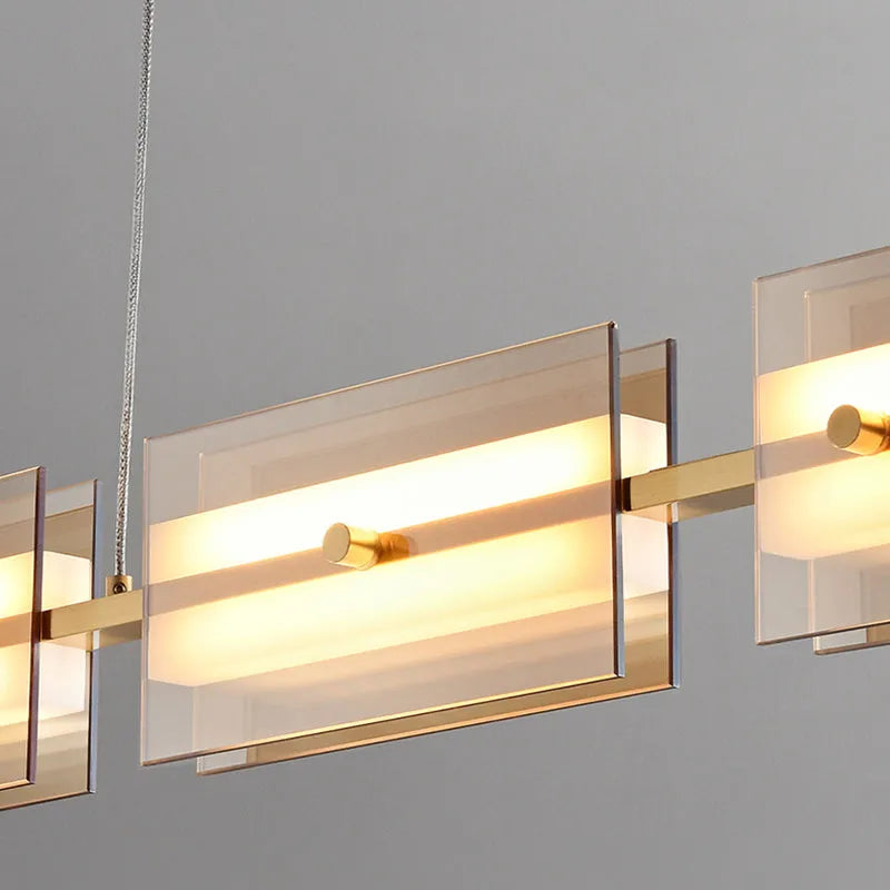 Arisha pendellampe i kobber/glas — moderne nordisk lineært design, messing/sort