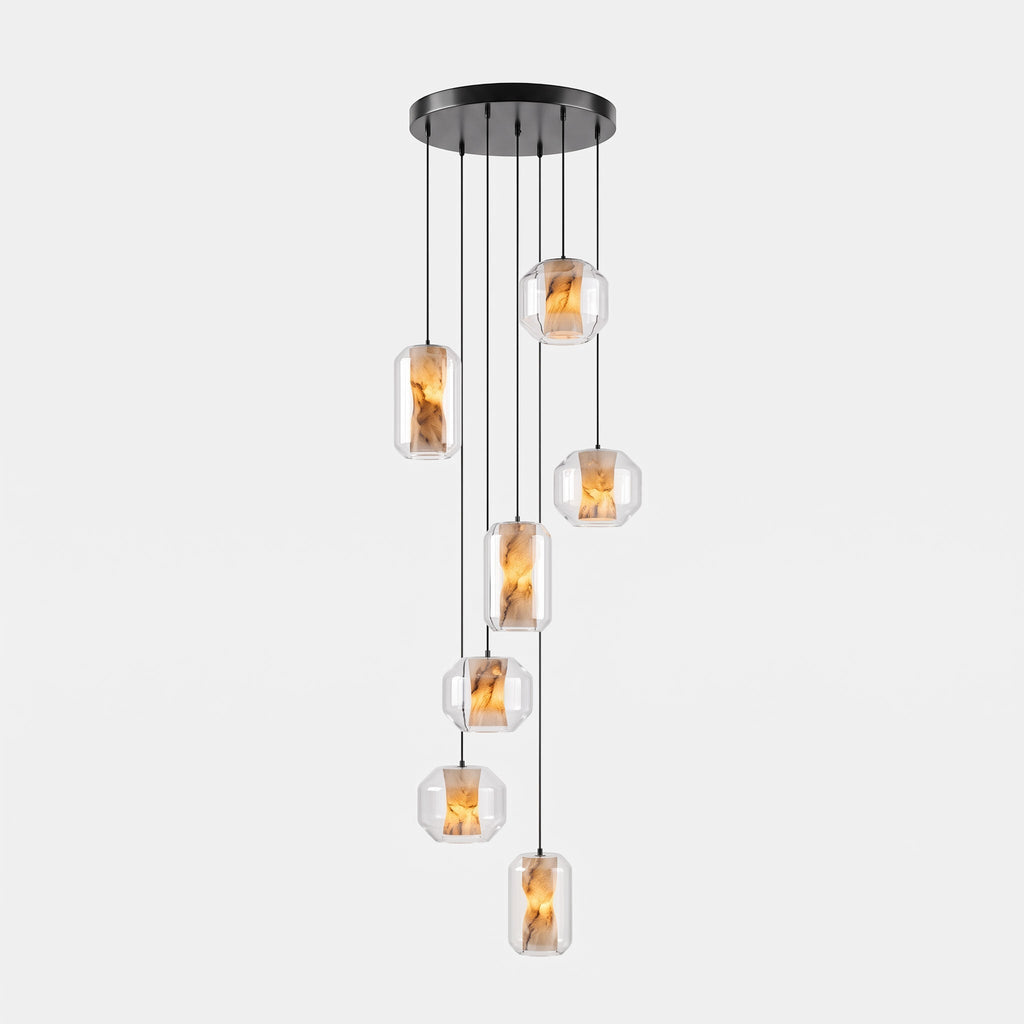Alabaster Glass Cylinder Pendant Light - Vakkerlight