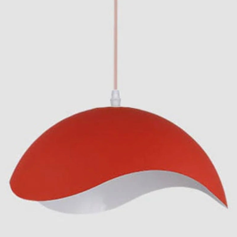Suspension simple Valentina — abat-jour coloré, structure en bois et métal