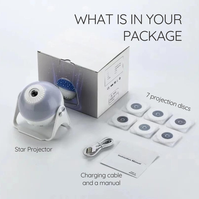 جهاز عرض النجوم جالاكسي - 7 أوضاع إضاءة - ضوء ليلي LED - يعمل عبر USB - ديكور غرفة النوم والمنزل
