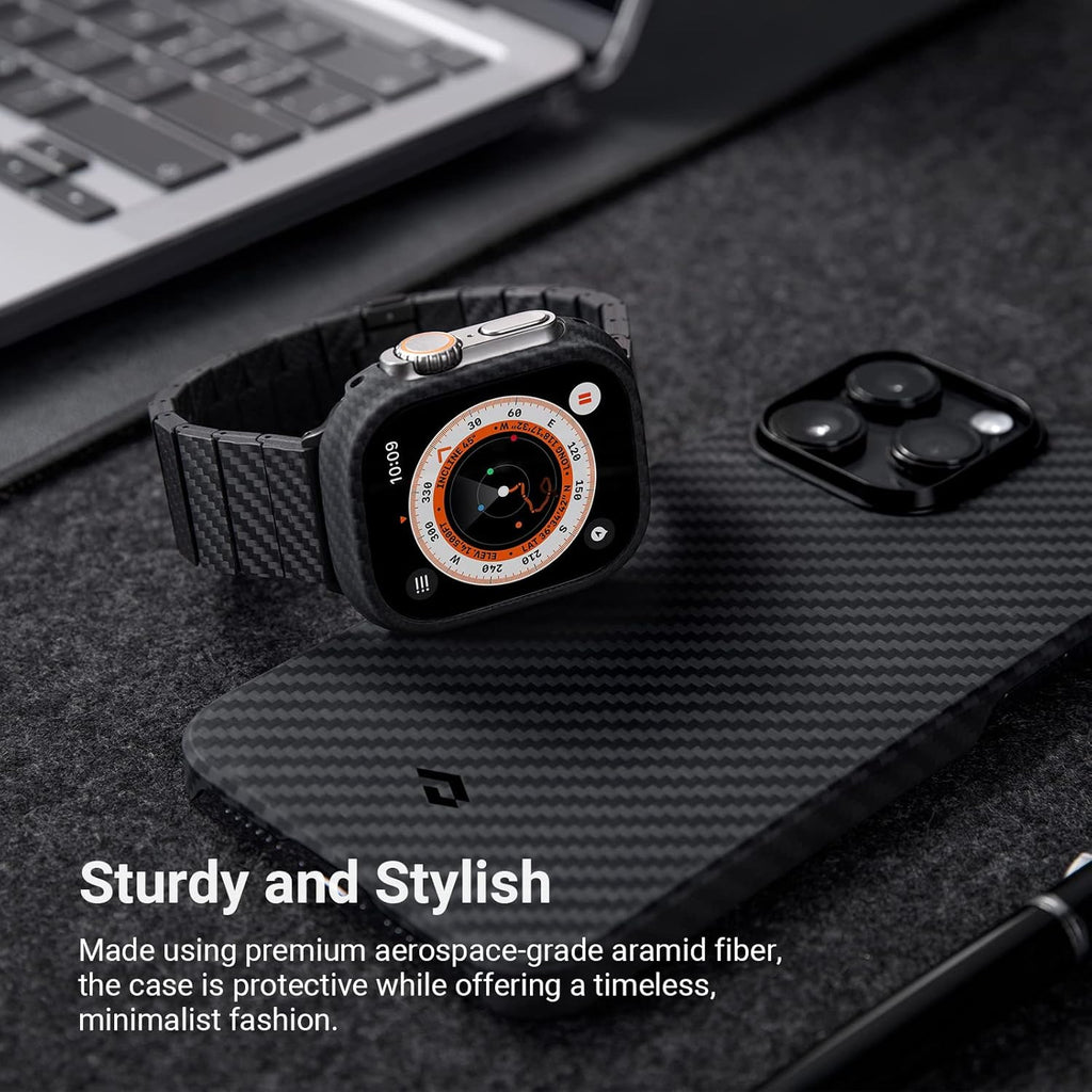 Hiilikuituinen Apple Watch -ranneke + ohut aramidikuituinen suojakuori
