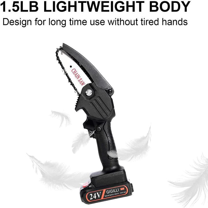 منشار سلسلة صغير مطور 24 فولت (بطاريتان)