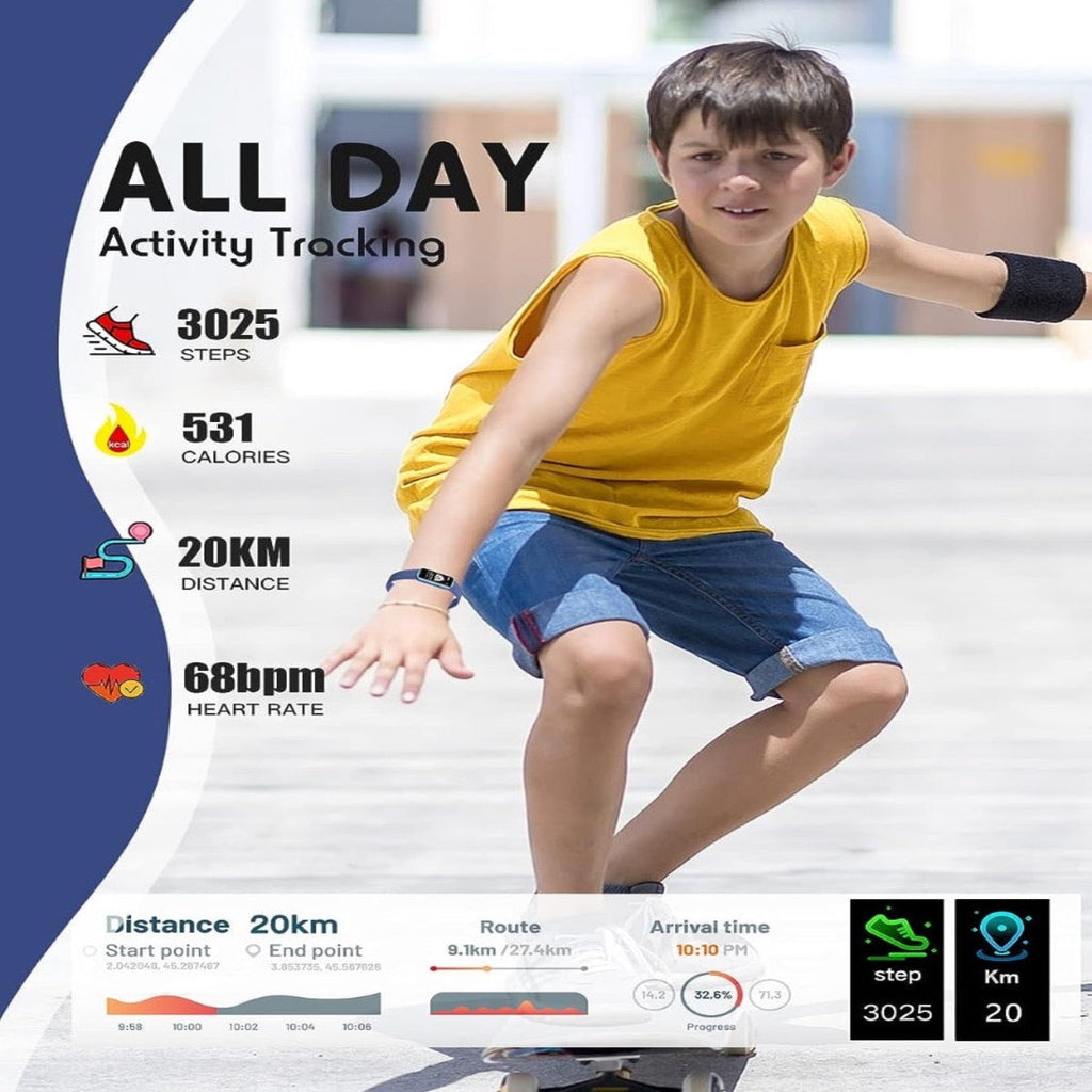 Dětské chytré hodinky fitness - sledovač aktivity s krokoměrem a GPS pro děti