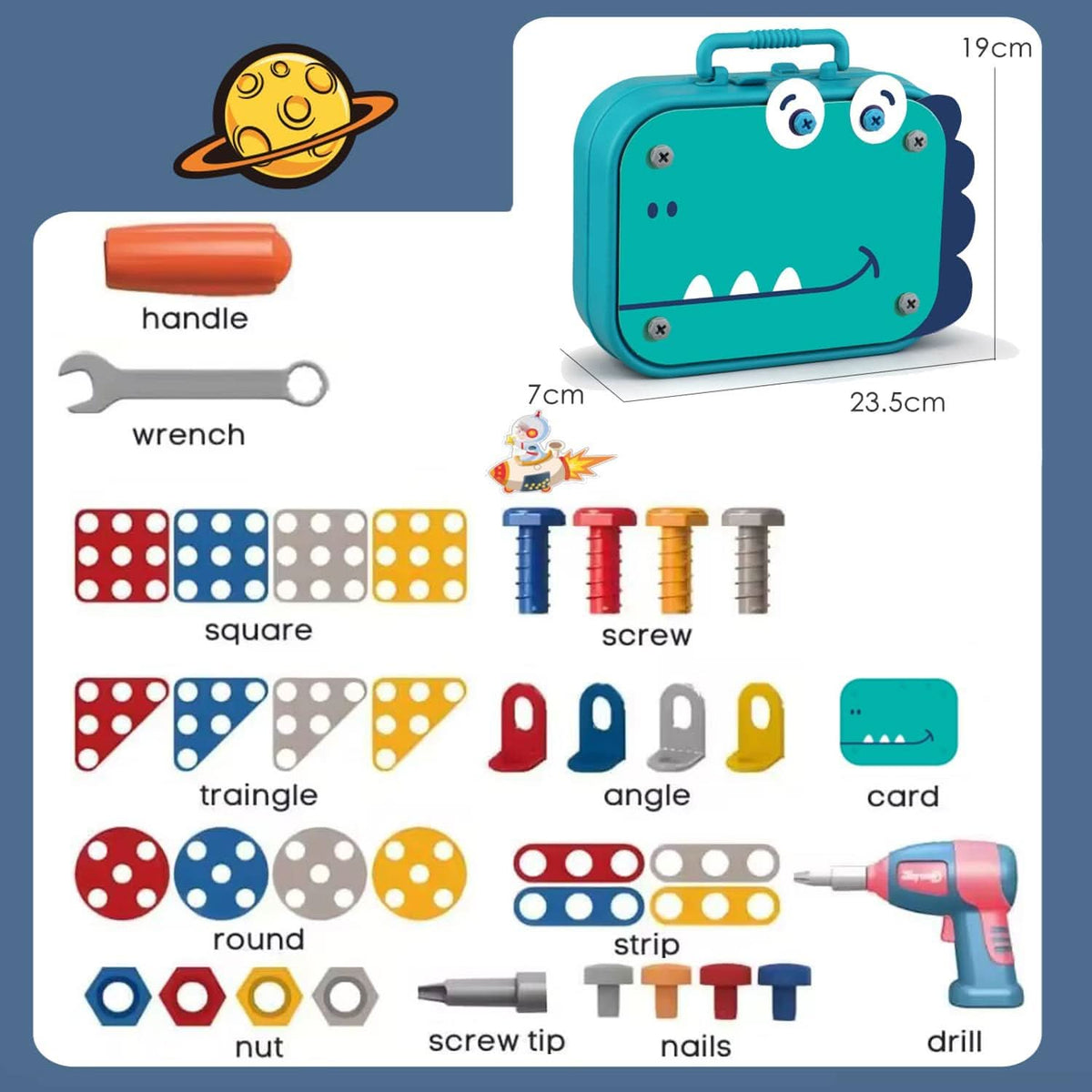 NovaBuild ToolPlay Set For Toddlers Hands On Creativity And Learning 211 Pieces