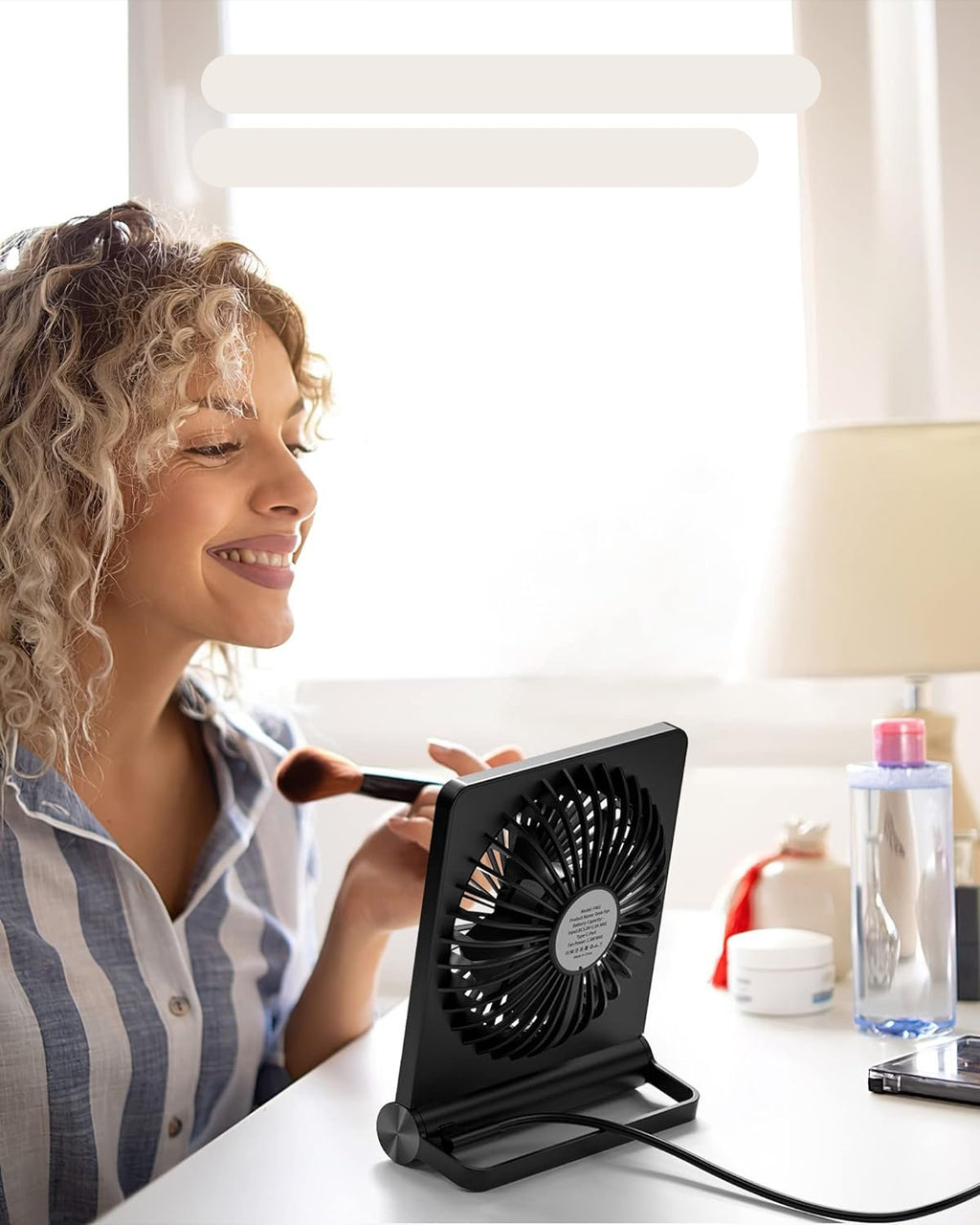 Ventilateur de table compact AeroCalm à réglage ultra pour un flux d'air paisible