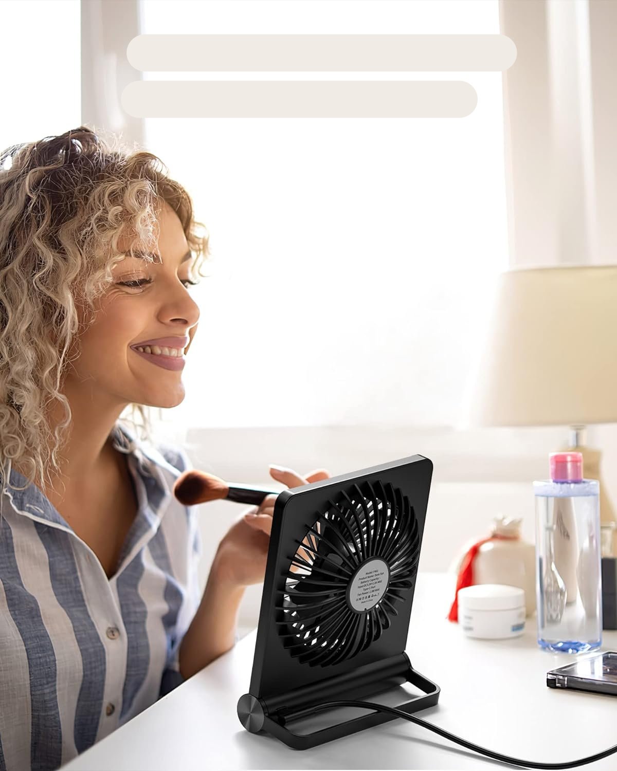 Ventilateur de table compact AeroCalm à réglage ultra pour un flux d'air paisible