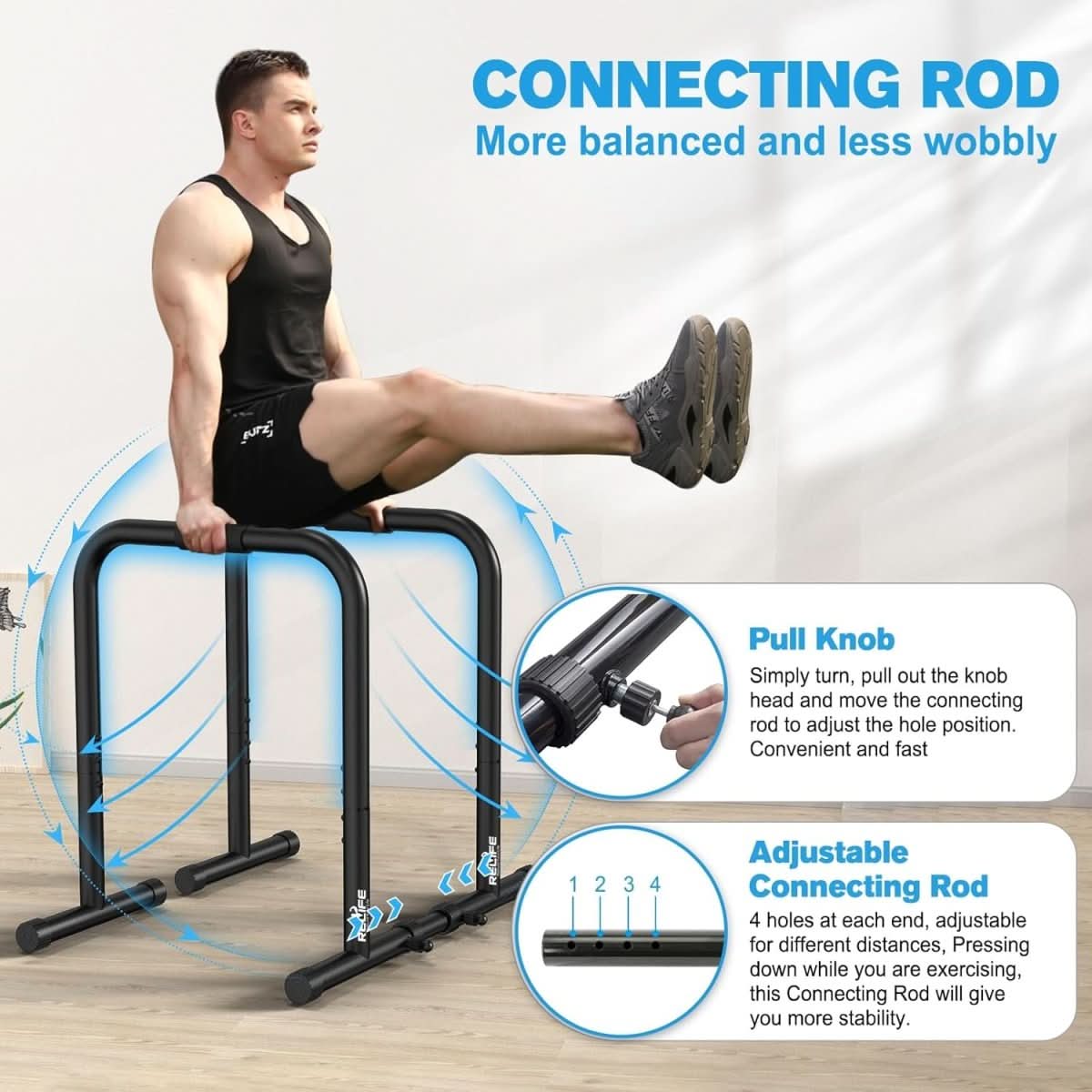 FlexLift nastavitelná bradla pro posilování horní části těla a domácí posilovnu