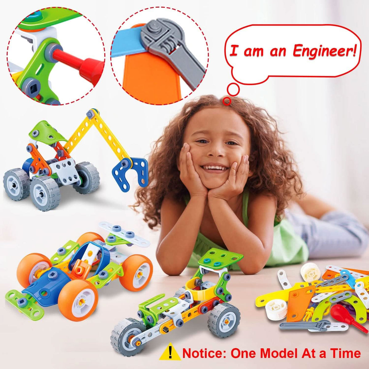 طقم بناء Little Builders من NovaBuild للأطفال من عمر 3 سنوات فأكثر، لتنمية الإبداع