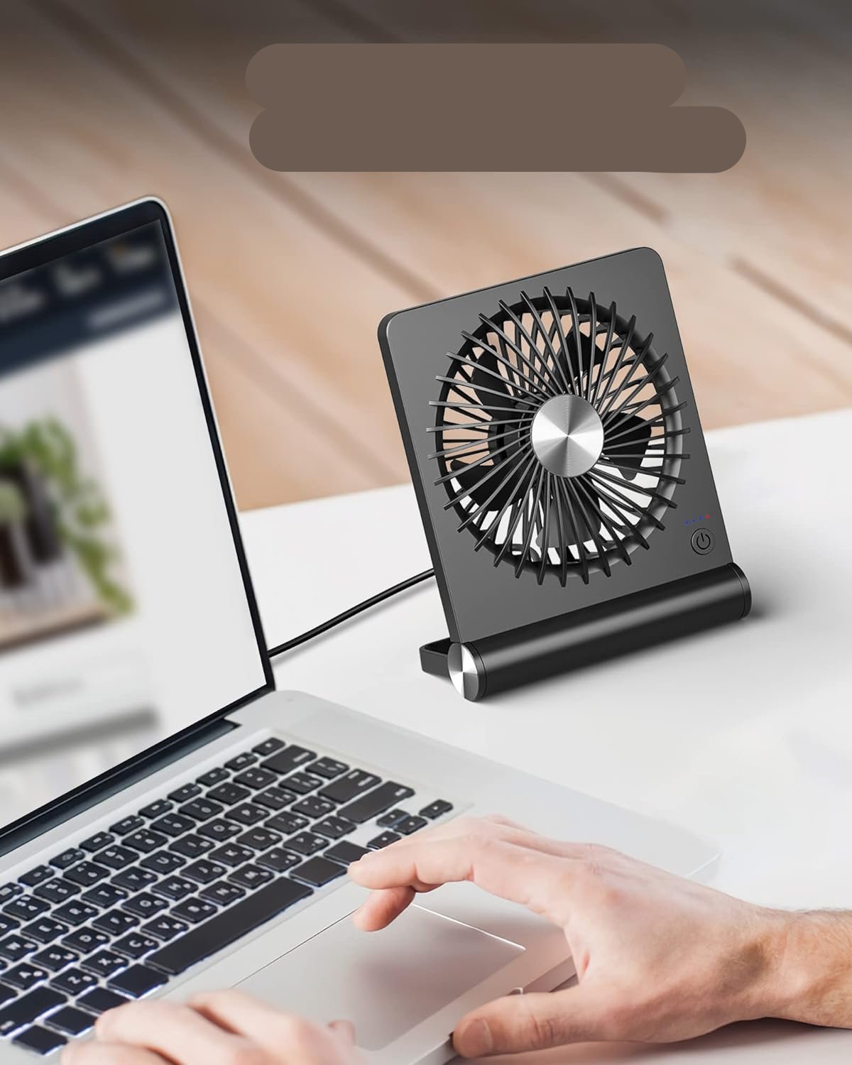 Ventilateur de table compact AeroCalm à réglage ultra pour un flux d'air paisible