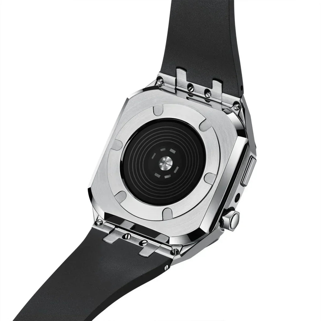 AP9009 silikonový řemínek s pouzdrem z nerezové oceli 316L pro Apple Watch