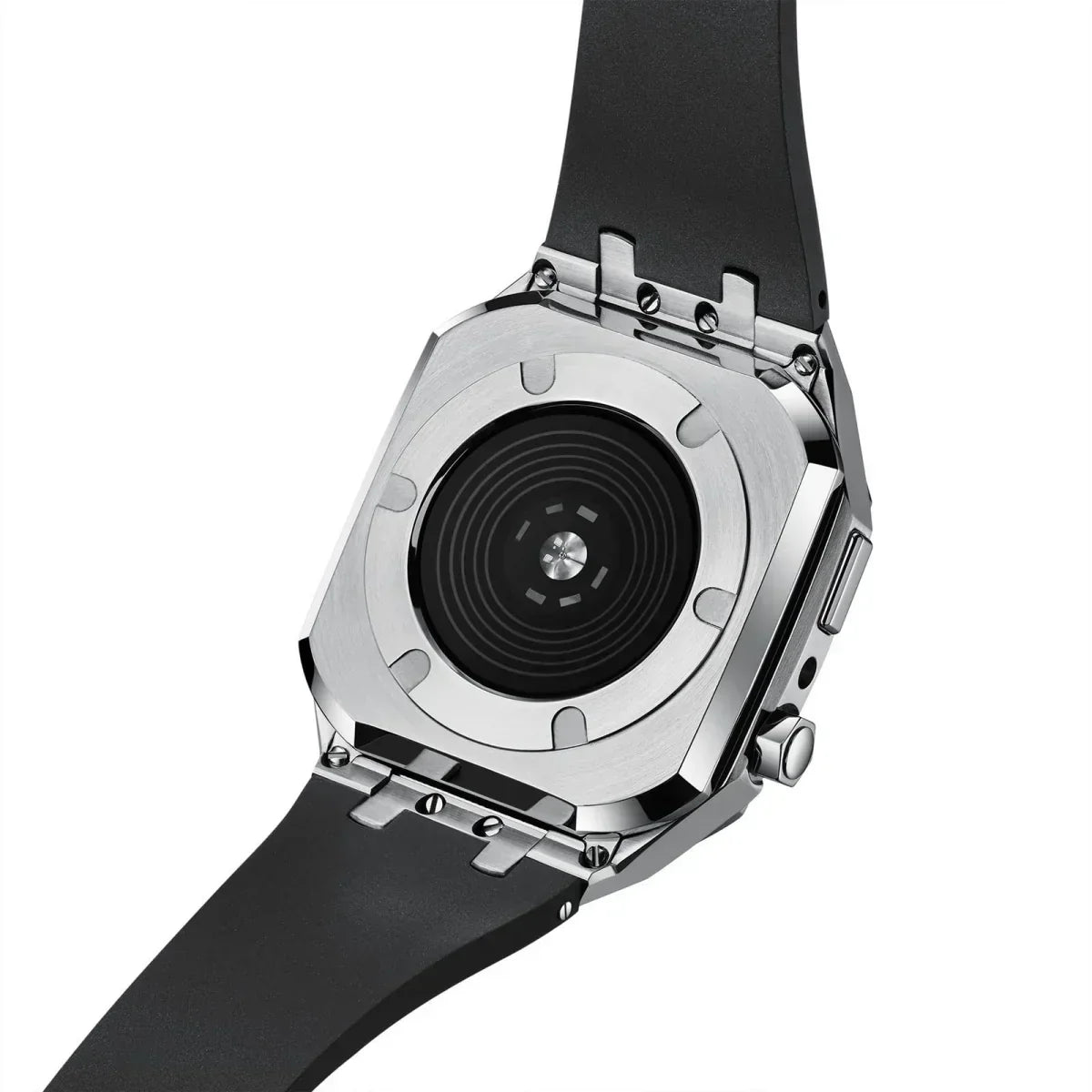 AP9009 silikonový řemínek s pouzdrem z nerezové oceli 316L pro Apple Watch