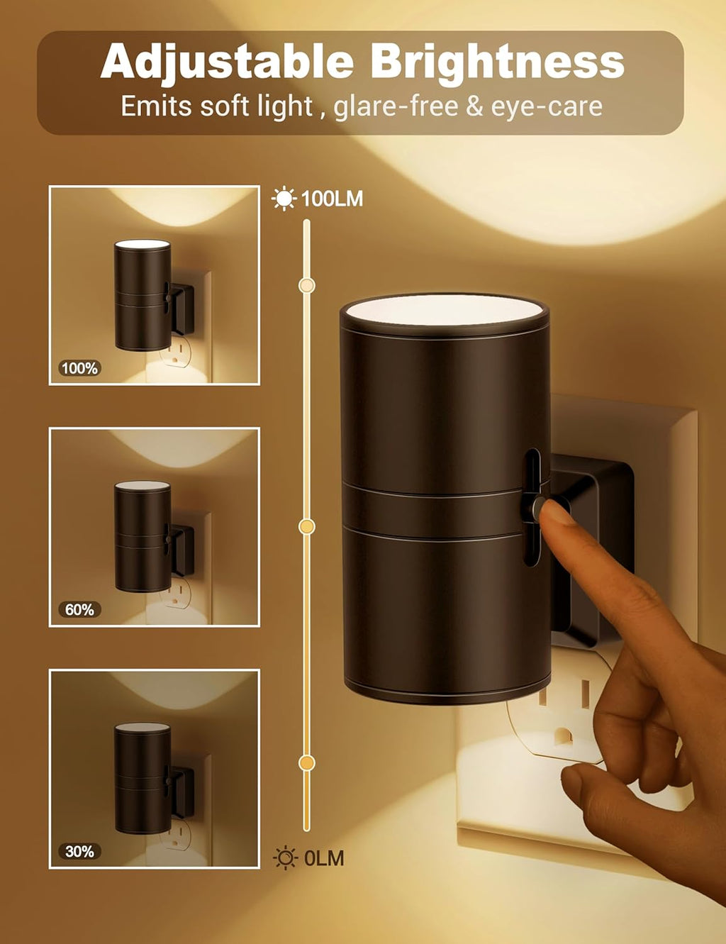 NightNova – Luz nocturna LED regulable con sensor crepuscular automático para una funcionalidad elegante