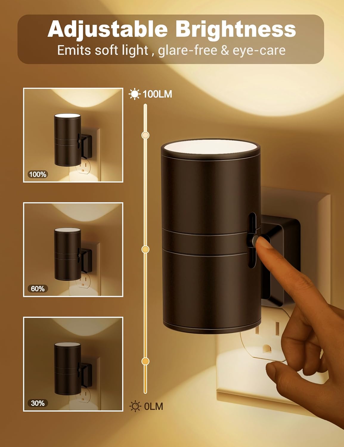 NightNova – Luz nocturna LED regulable con sensor crepuscular automático para una funcionalidad elegante