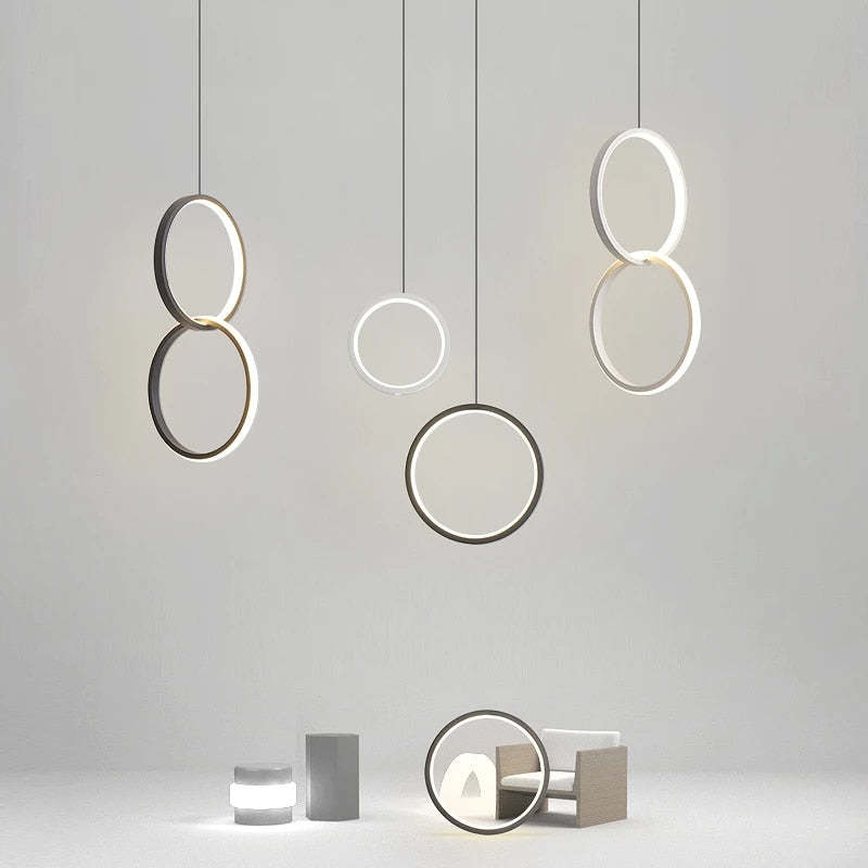 Nowoczesna lampa wisząca LED Doria — czarny/biały metal