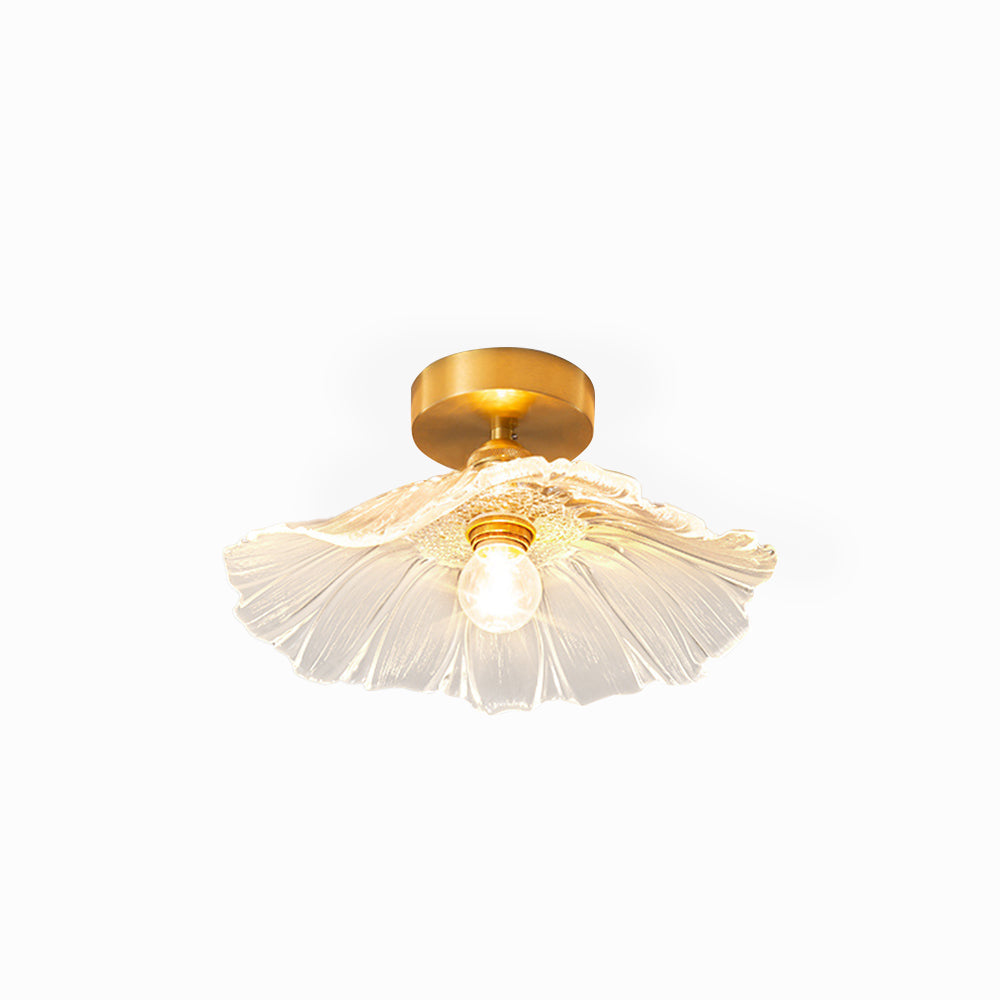 Lámpara colgante de vidrio con forma de flor Calia - luminaria de techo vintage