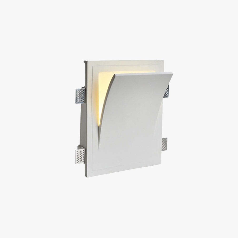 Applique murale encastrée moderne Aria — LED, finition en métal et plâtre, blanche