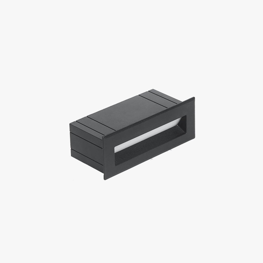 Ray Modern Metal Rectangular Outdoor Deck/Step Light, Black - Neutralighting