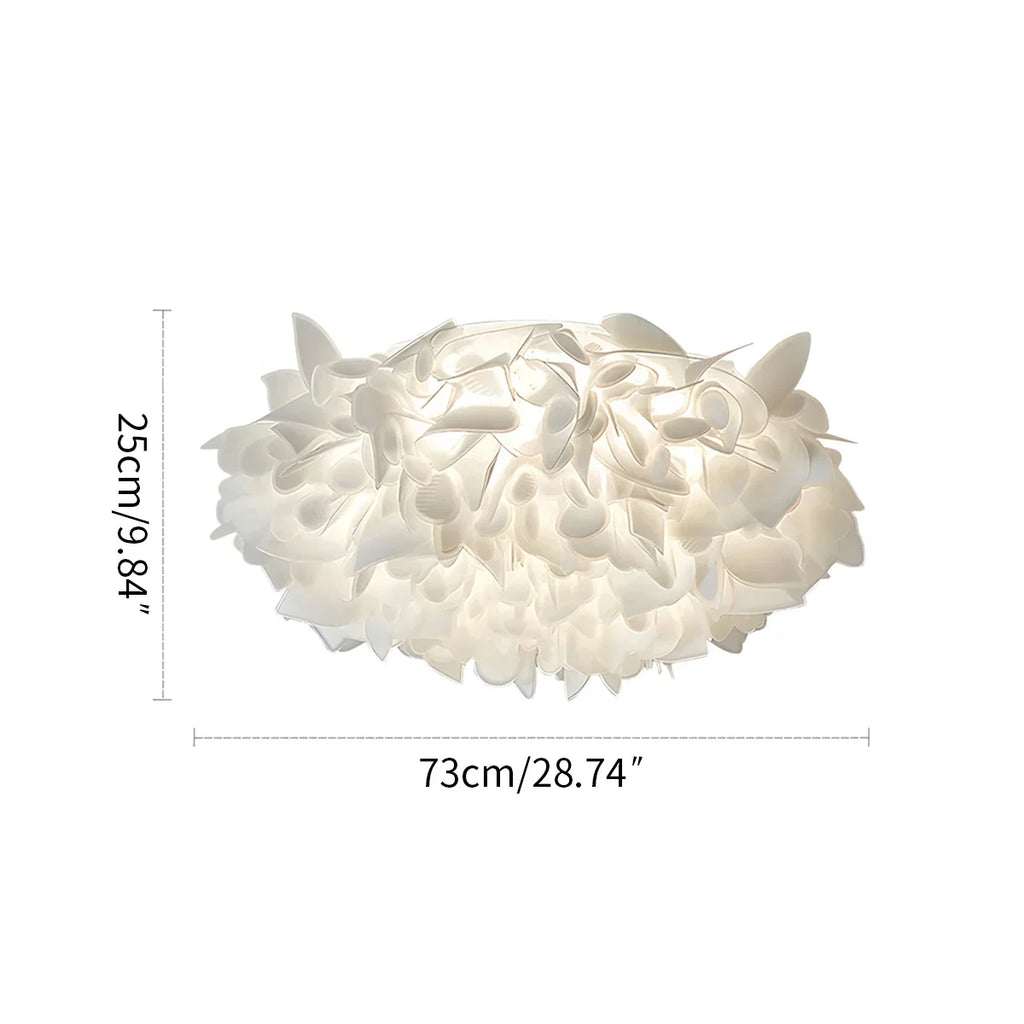 White Flower-Shaped Flush Mount Ceiling Light - Orntli