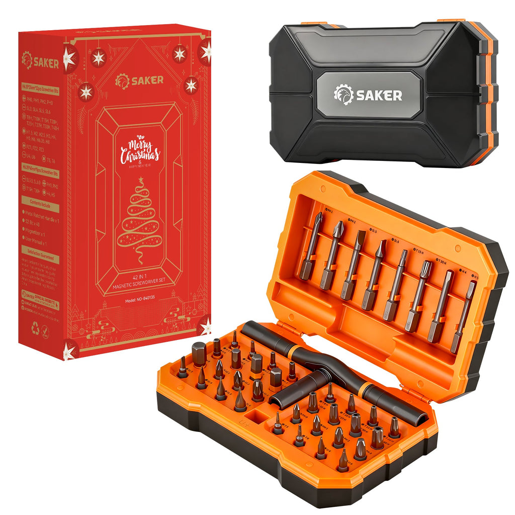 42-in-1 Magnetic Ratcheting Screwdriver Set – S2 Steel Bits, Compact Case