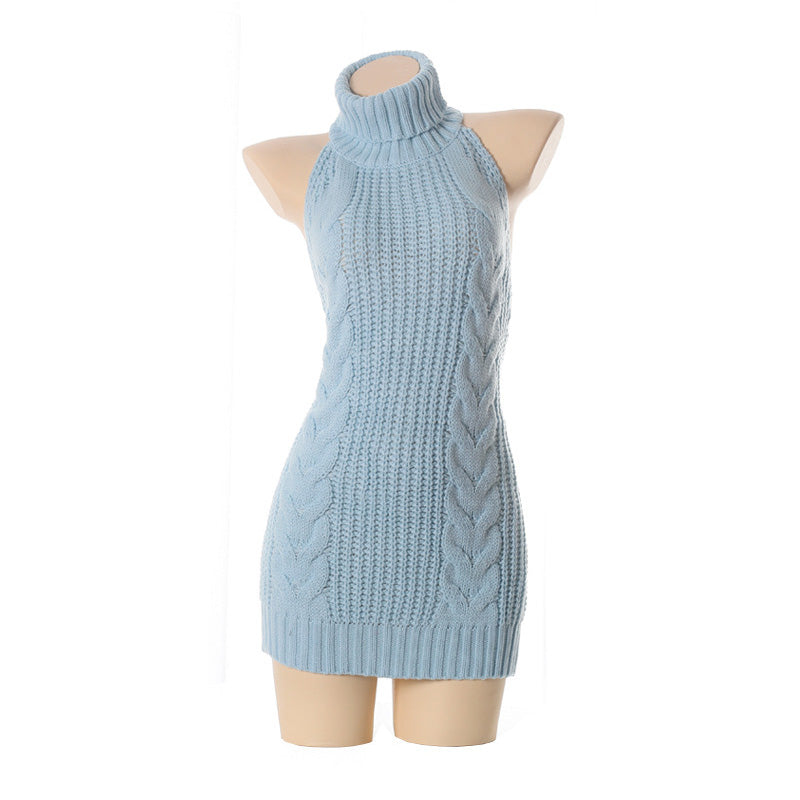 Backless Off-Shoulder Virgin Killer Sweater – orntli