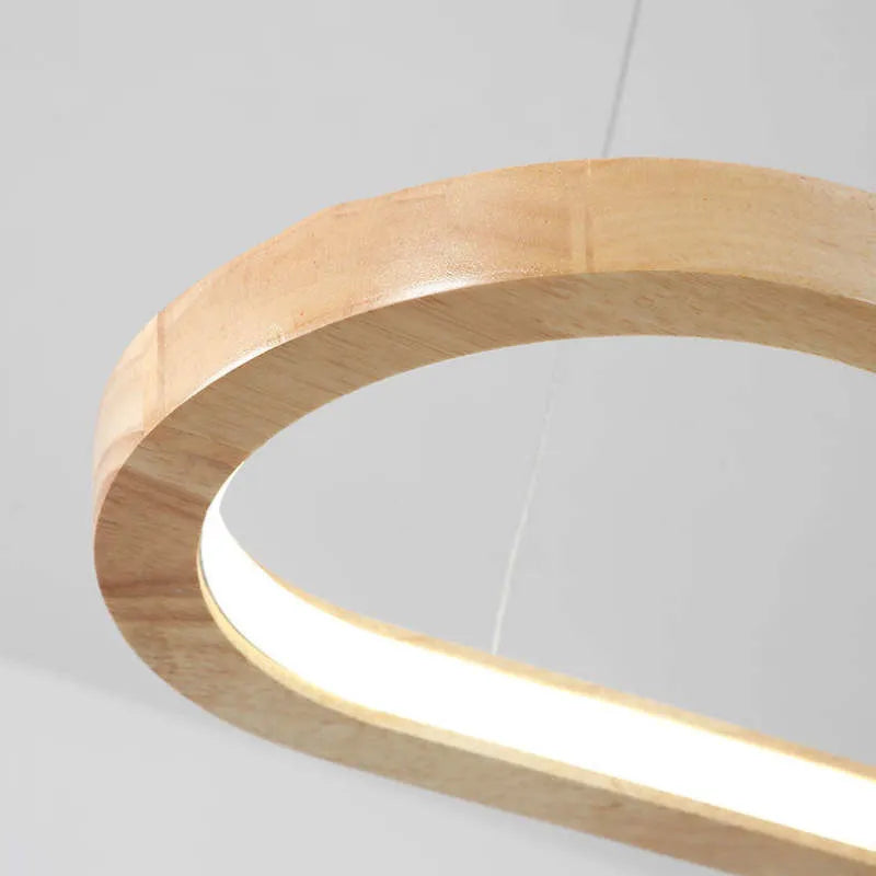 Suspension contemporaine ovale en bois Veon