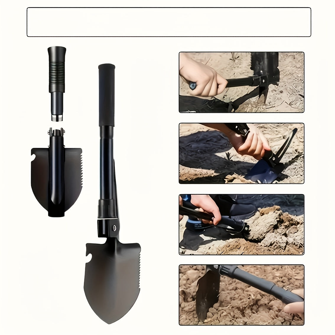 Taktisk sammenleggbar overlevelsesspade