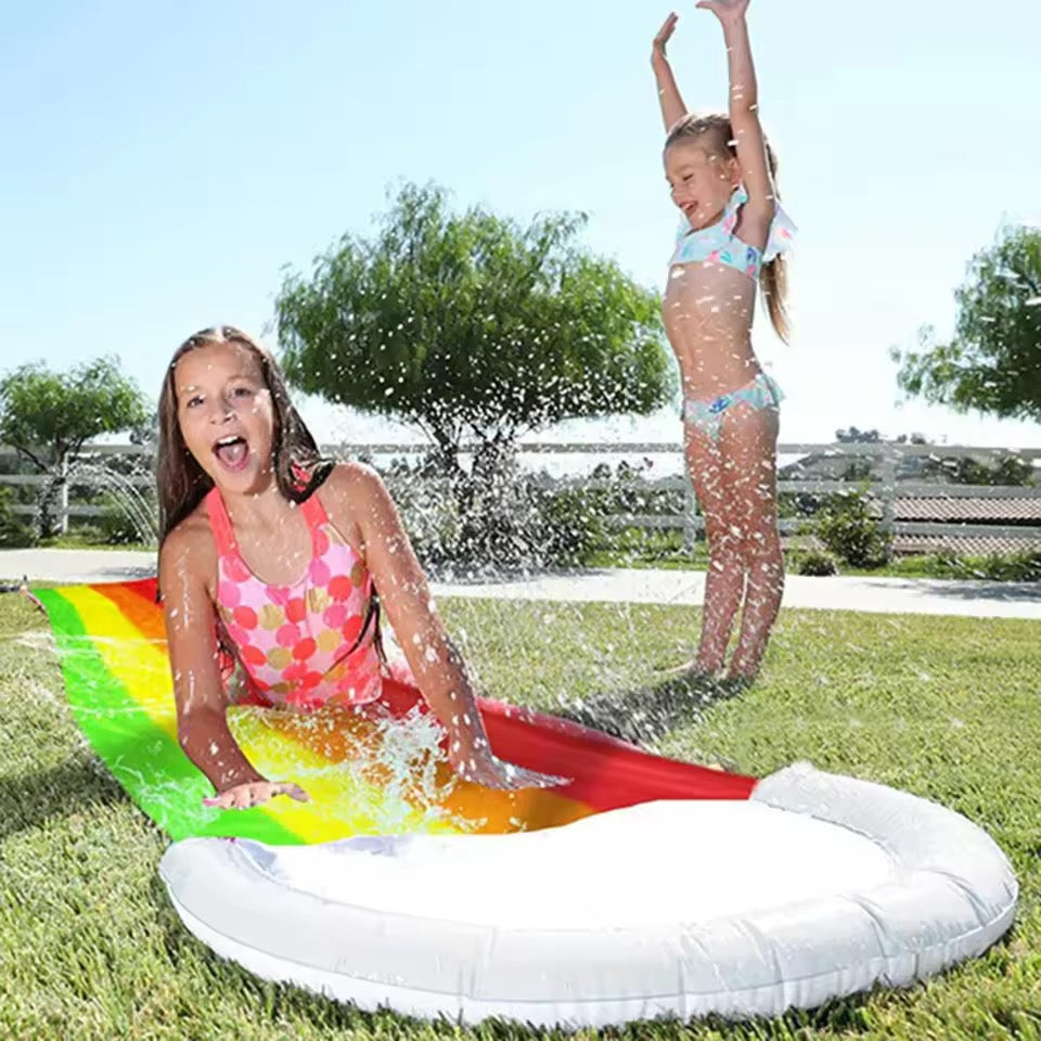 Garden Water Slide - 480×76cm - Built-In Spray - Splash Pool - No Inflation - Ages 8+