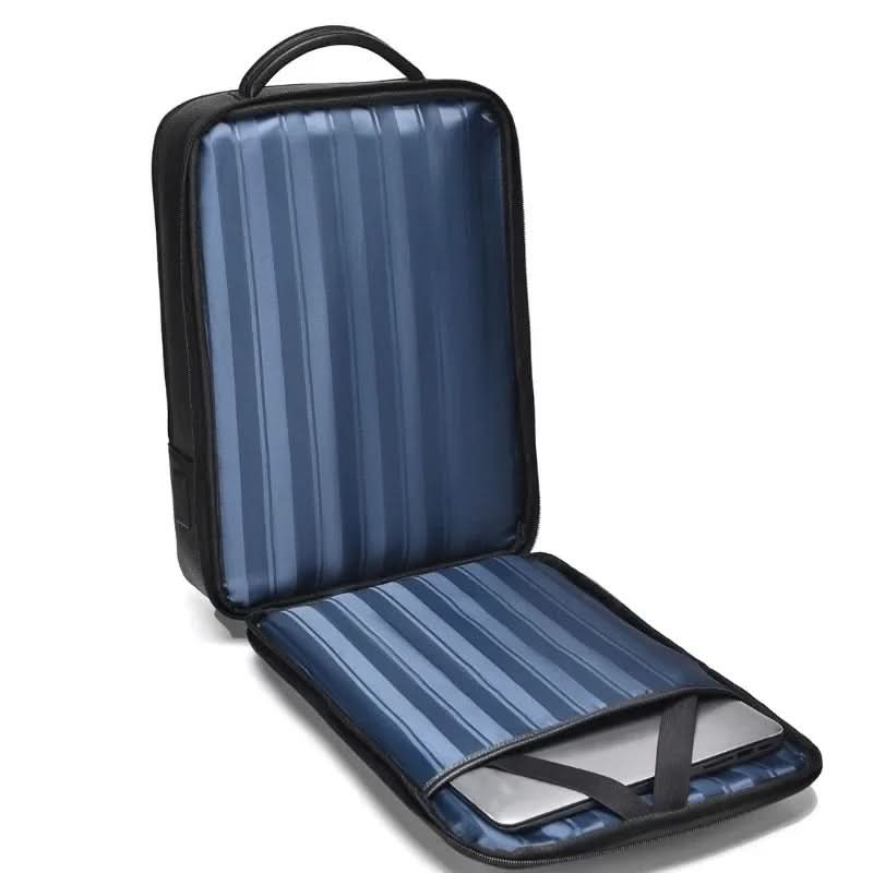 Zaino elegante in pelle con porta USB per laptop da 15.6 pollici, unisex