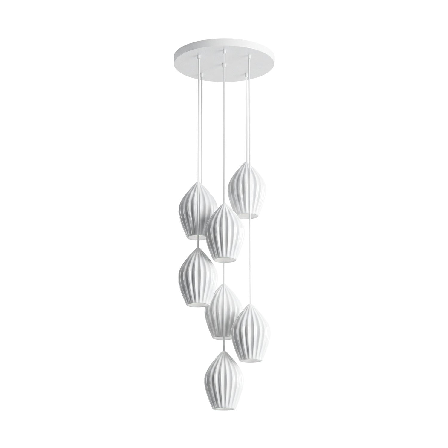 Ceramic Ribbed Pendant Light - Vakkerlight
