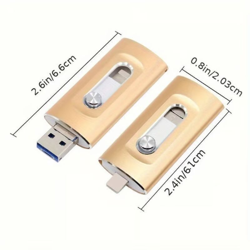 NovaDrive Pemacu Kilat USB Kapasiti Besar 3-dalam-1 untuk Telefon Bimbit dan Komputer