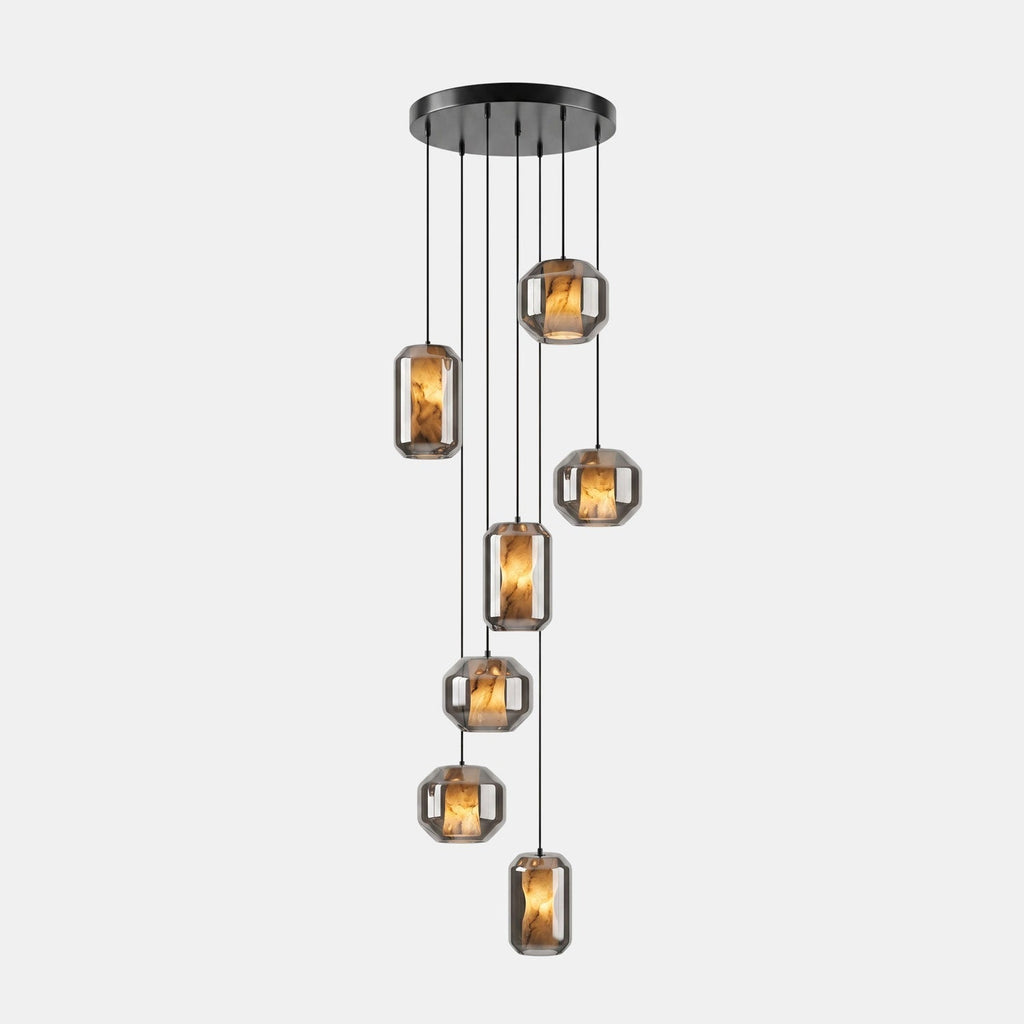 Alabaster Glass Cylinder Pendant Light - Vakkerlight