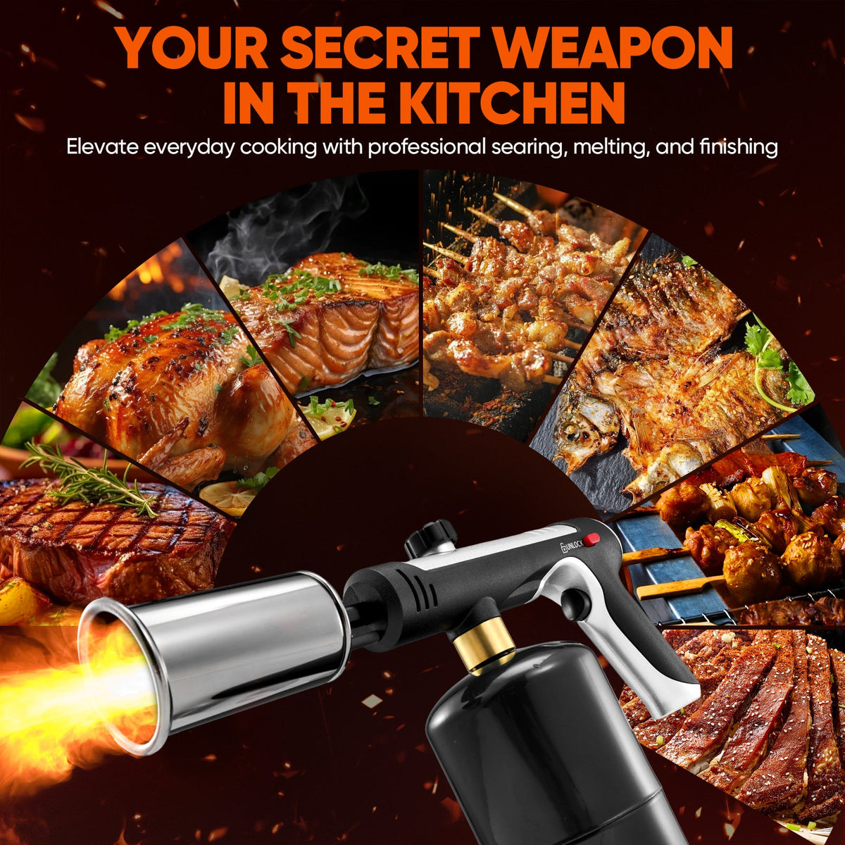 Propane Torch – Adjustable Flame up to 1800°C, Safety Lock, One-Touch Max Fire