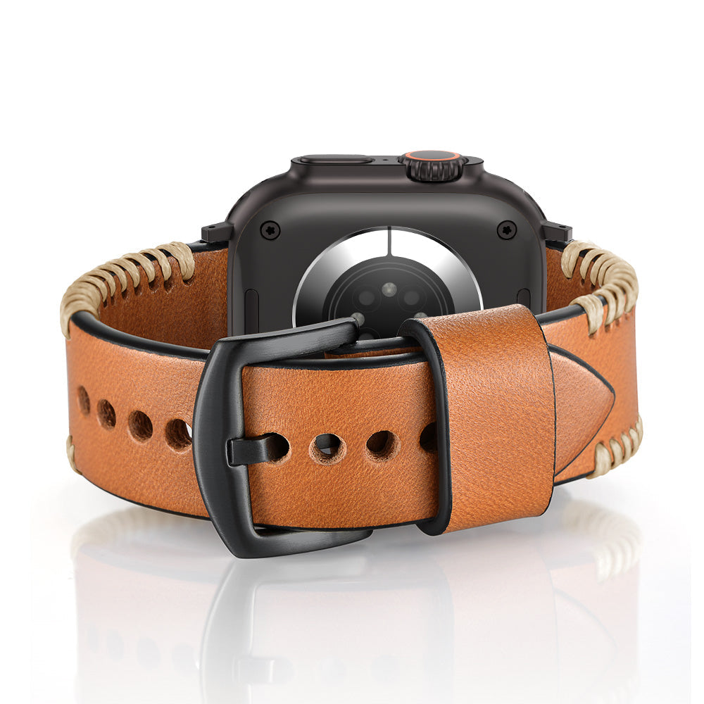 Tali Jahitan Tangan Kulit Untuk Apple Watch
