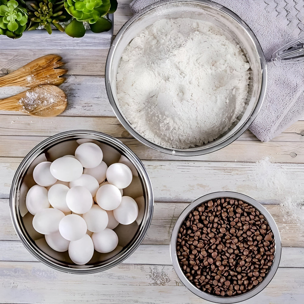 Set di 3 ciotole da cucina in acciaio inox
