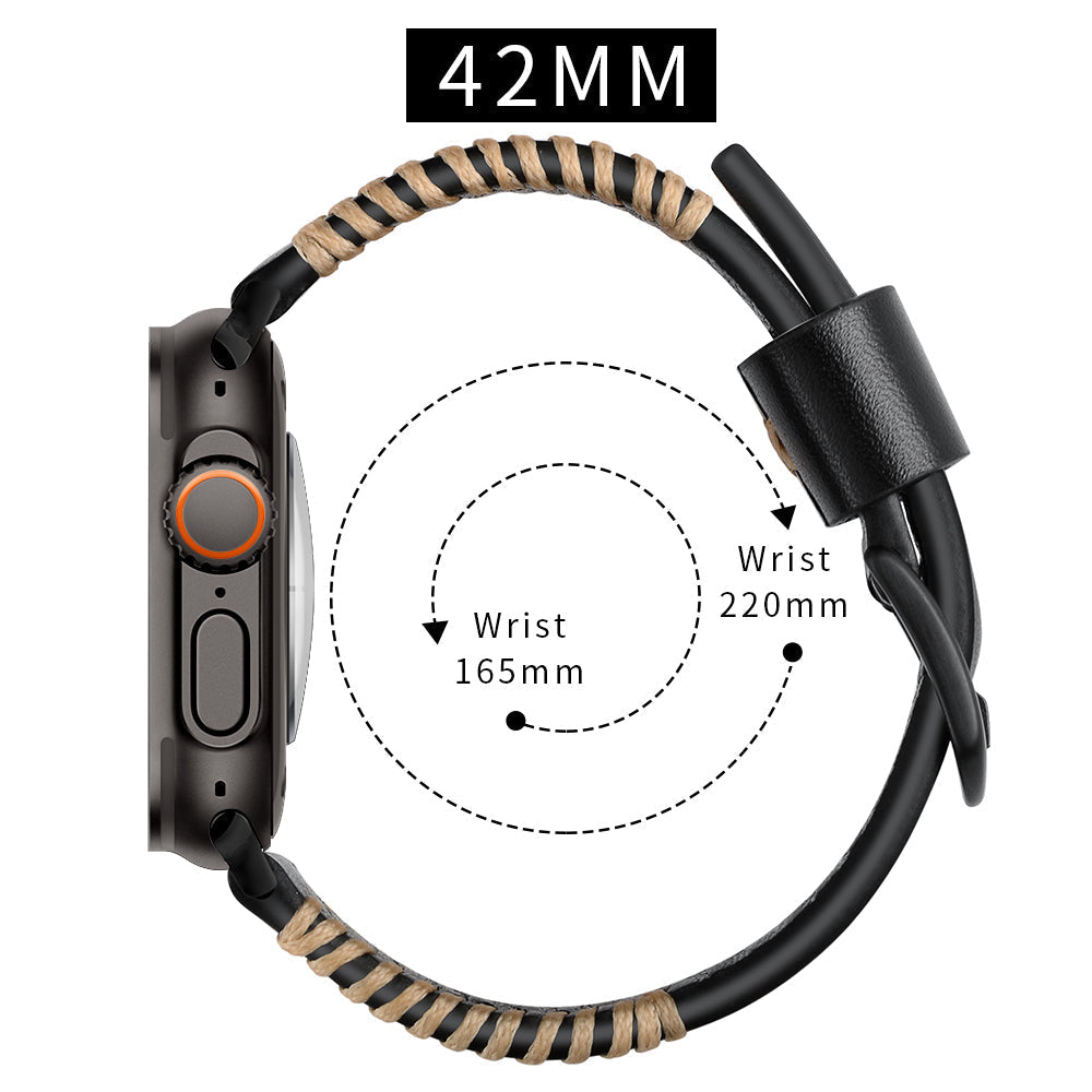 Tali Jahitan Tangan Kulit Untuk Apple Watch